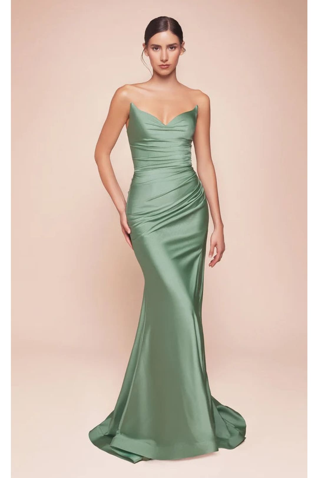 Ladivine Prom Dress Long Formal Evening Gown CD791 - Dark Sage / 2 - Prom