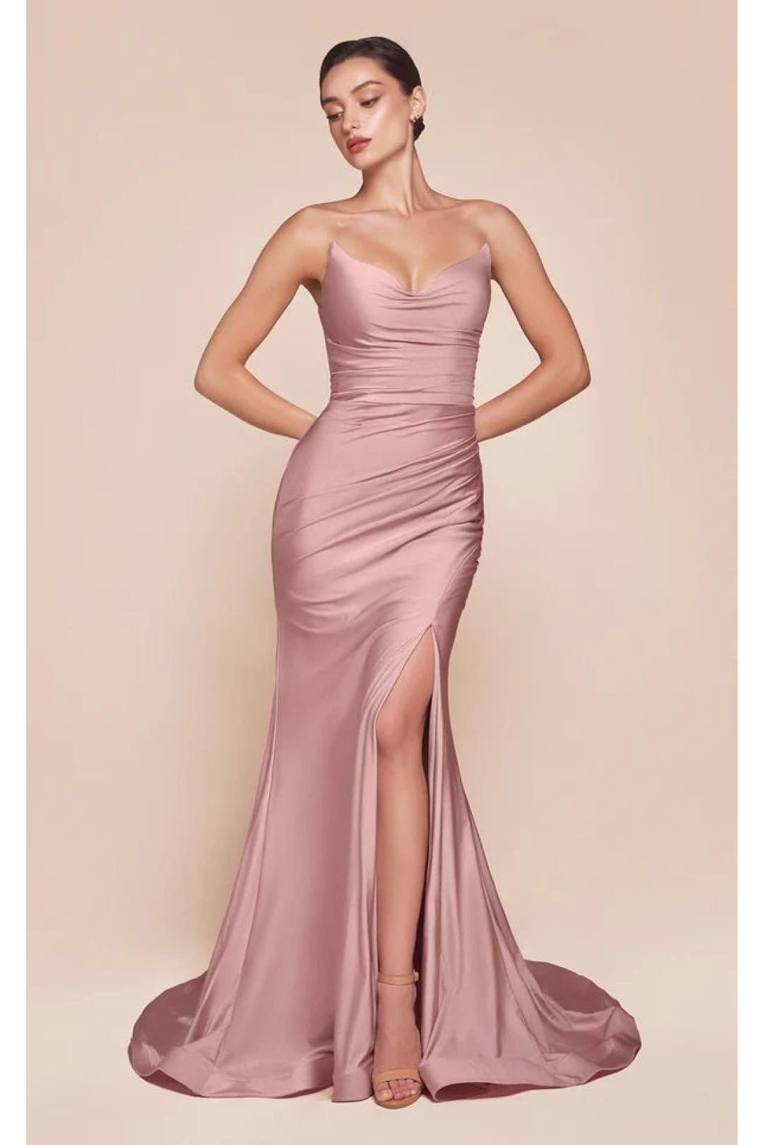 Ladivine Prom Dress Long Formal Evening Gown CD791 - Dusty Rose / 2 - Prom