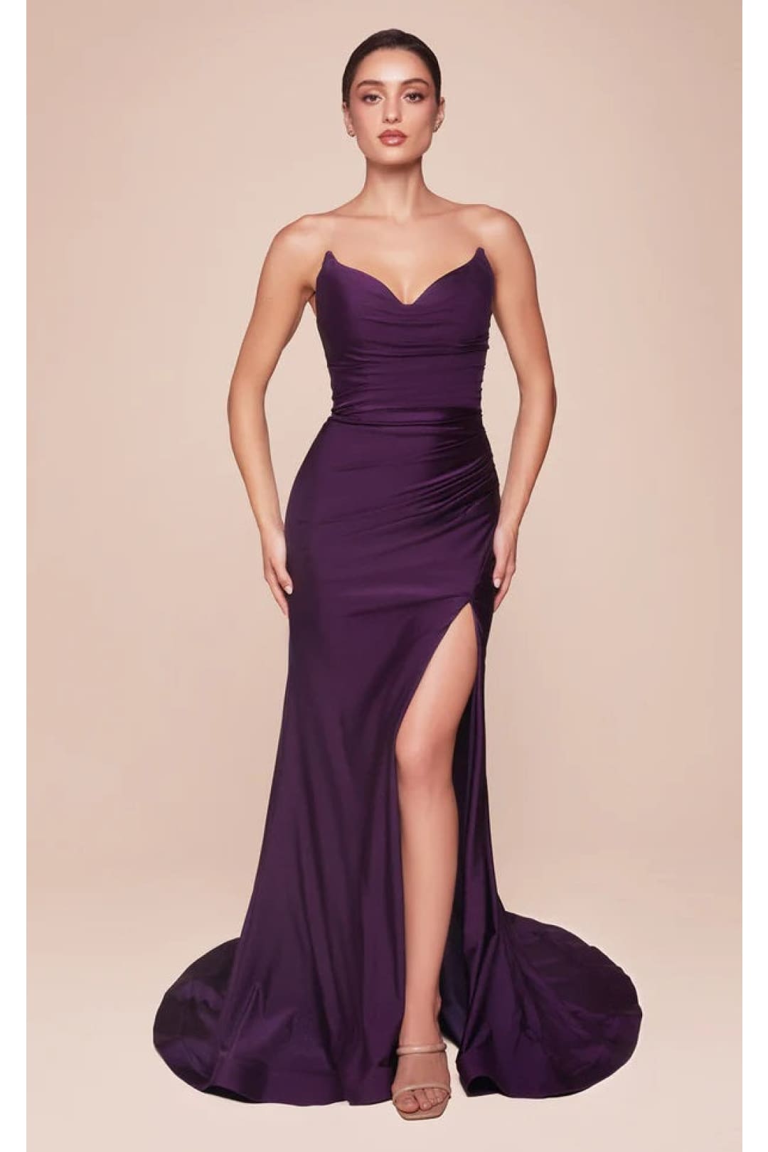 Ladivine Prom Dress Long Formal Evening Gown CD791 - Eggplant / 2 - Prom