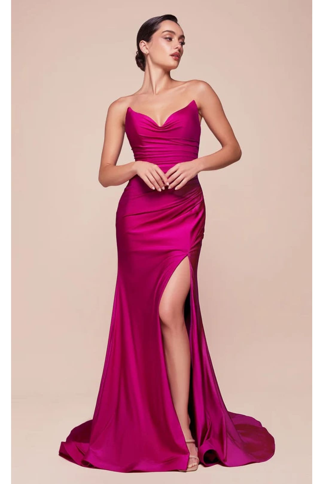 Ladivine Prom Dress Long Formal Evening Gown CD791 - Magenta / 2 - Prom