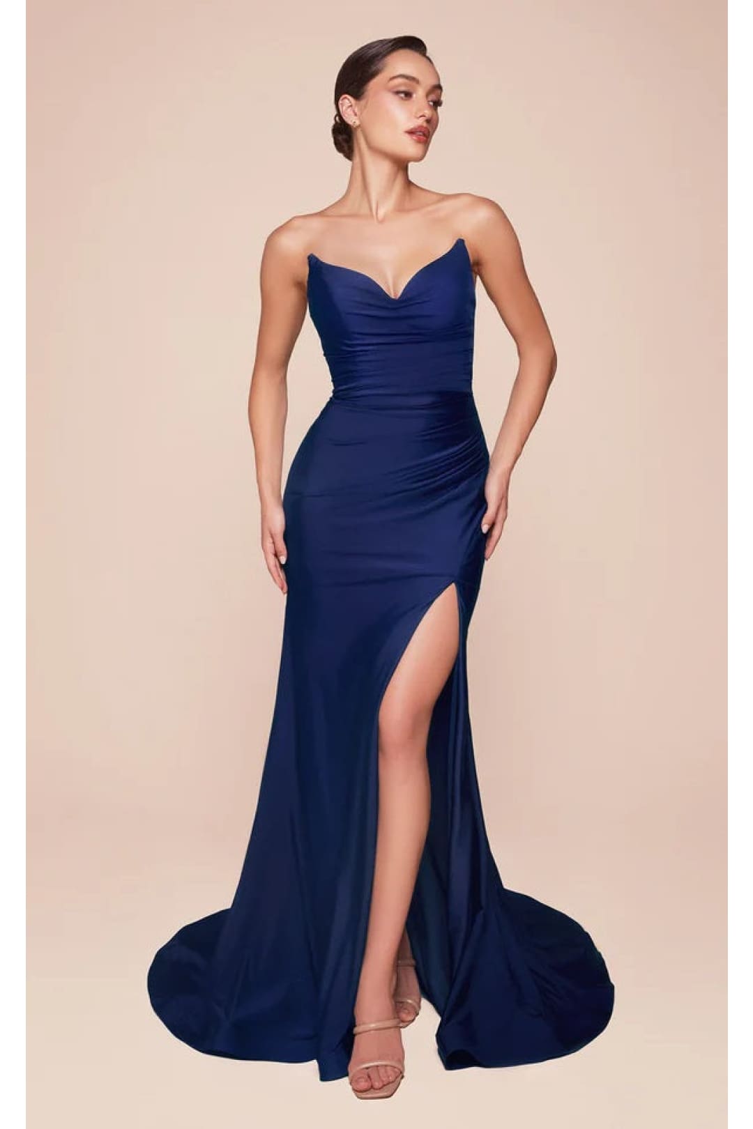 Ladivine Prom Dress Long Formal Evening Gown CD791 - Navy / 2 - Prom