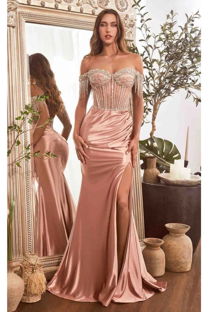 Ladivine Prom Dress Long Formal Evening Gown CD821 - Rose gold / 2 - Prom