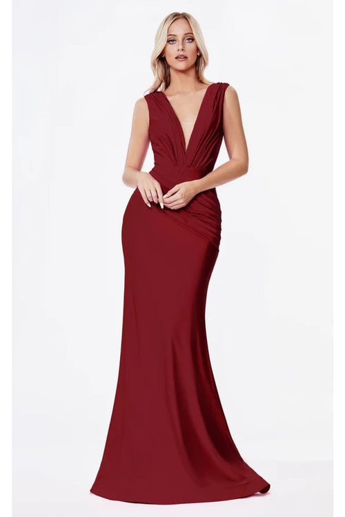 Ladivine Prom Dress Long Formal Evening Gown CD912 - Burgundy / 2 - Prom