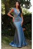 Ladivine Prom Dress Long Formal Evening Gown CD912 - Smoky Blue / 2 - Prom