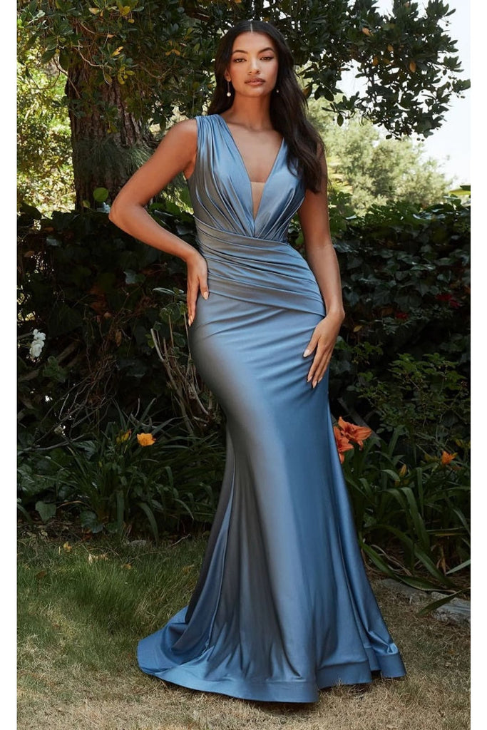 Ladivine Prom Dress Long Formal Evening Gown CD912 - Smoky Blue / 2 - Prom