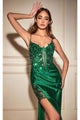 Ladivine Prom Dress Long Formal Evening Gown CDS439 - Emerald / 2 - Dress