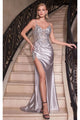 Ladivine Prom Dress Long Formal Evening Gown CDS439 - Silver / 2 - Dress