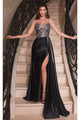 Ladivine Prom Dress Long Formal Evening Gown CDS440 - Black / 2 - Prom