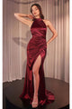 Ladivine Prom Dress Long Formal Evening Gown CH031 - Burgundy / 2X - Prom