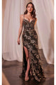 Ladivine Prom Dress Long Formal Evening Gown CM358 - BLACK/GOLD / 2 - Prom