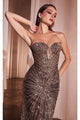 Ladivine Prom Dress Long Formal Evening Gown J871 - BLACK/GOLD / 2 - Prom