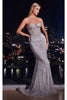 Ladivine Prom Dress Long Formal Evening Gown J871 - Silver / 2 - Prom