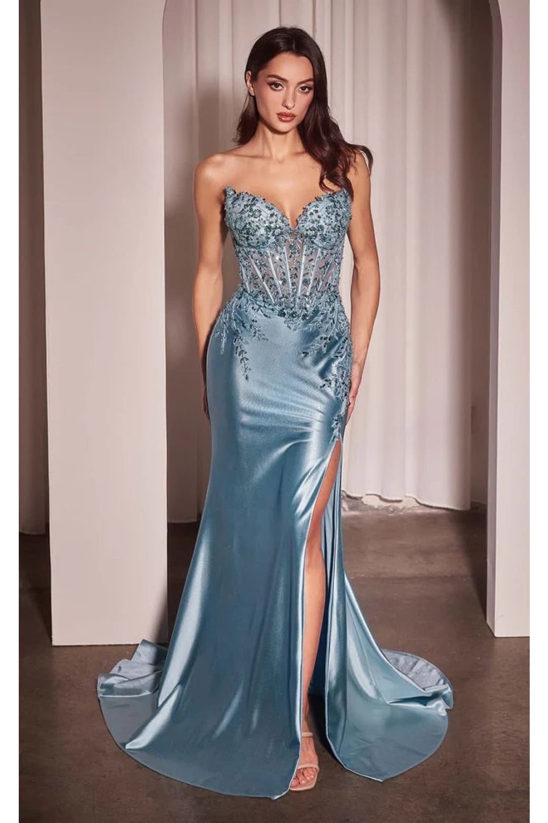 Ladivine Prom Dress Long Formal Evening Gown KV1112 - Light Blue / 2 - Prom