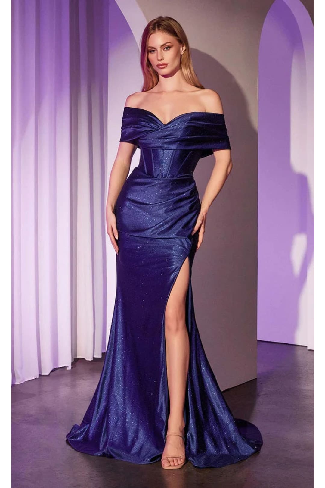 Ladivine Prom Dress Long Formal Evening Gown KV1115 - Navy / 2 - Prom