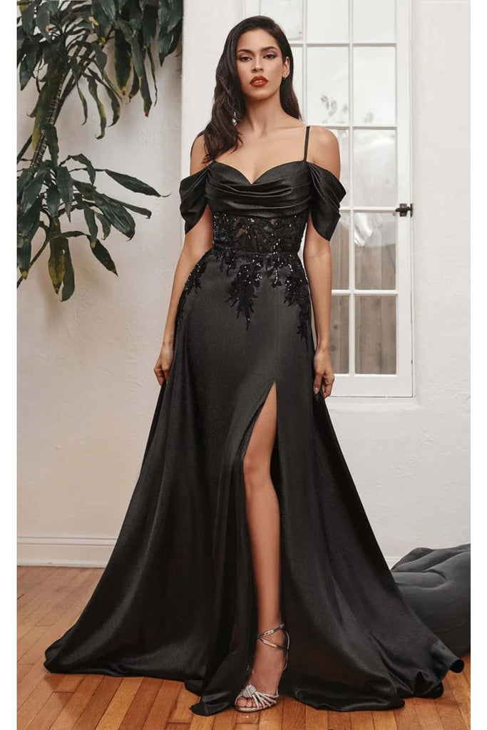 Ladivine Prom Dress Long Formal Evening Gown OC012 - Black / 4 - Prom