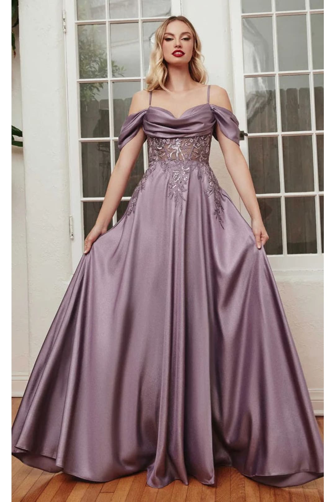 Ladivine Prom Dress Long Formal Evening Gown OC012 - English Violet / 4 - Prom