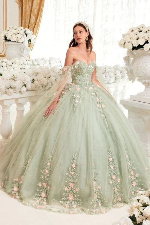 Ladivine Sage Quinceanera Dress Ball Gown Sweet 16 by 15716 - Sage / XS - Quinceanera Dresses