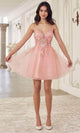 Ladivine SF047 - Jeweled Tulle Cocktail Dress - Prom