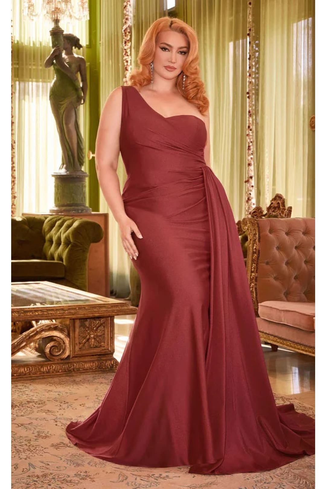 Ladivine Sienna Rose Plus Size Prom Dress Long Formal Evening Gown PT004C - Sienna-Rose / 18 - Dress