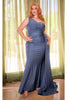 Ladivine Smoky Blue Plus Size Prom Dress Long Formal Evening Gown PT004C - Smoky-Blue / 18 - Dress