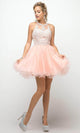 Ladivine UJ0119 - Lace Appliqued Strappy Short Dress - Prom