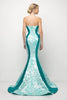 Ladivine US001 Strapless Floral Mermaid Gown - Prom