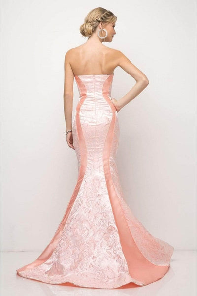 Ladivine US001 Strapless Floral Mermaid Gown - Prom