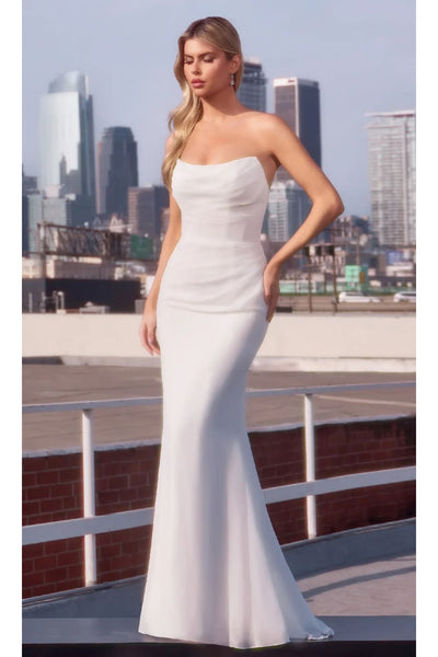 Ladivine White Wedding Dress Long Bridal Gown 7434W - Wedding Dress
