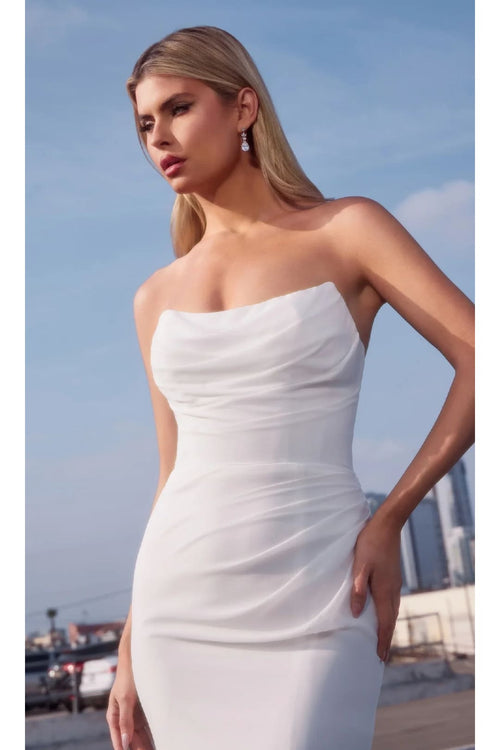 Ladivine White Wedding Dress Long Bridal Gown 7434W - Wedding Dress