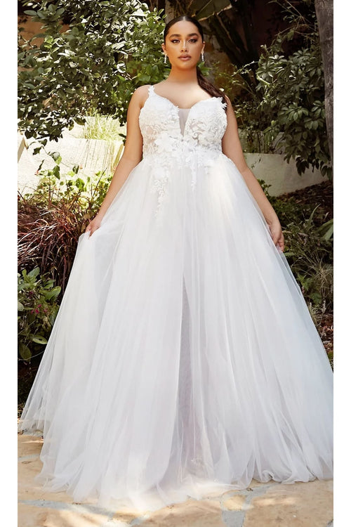 Ladivine White Wedding Dress Long Bridal Gown CB072W - Wedding Dress