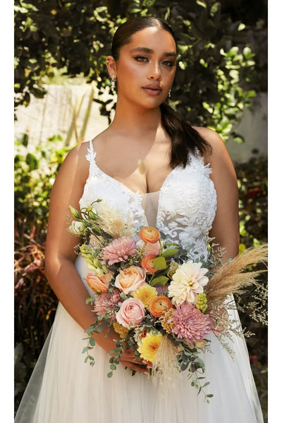 Ladivine White Wedding Dress Long Bridal Gown CB072W - Wedding Dress