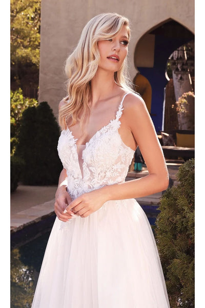 Ladivine White Wedding Dress Long Bridal Gown CB072W - Wedding Dress