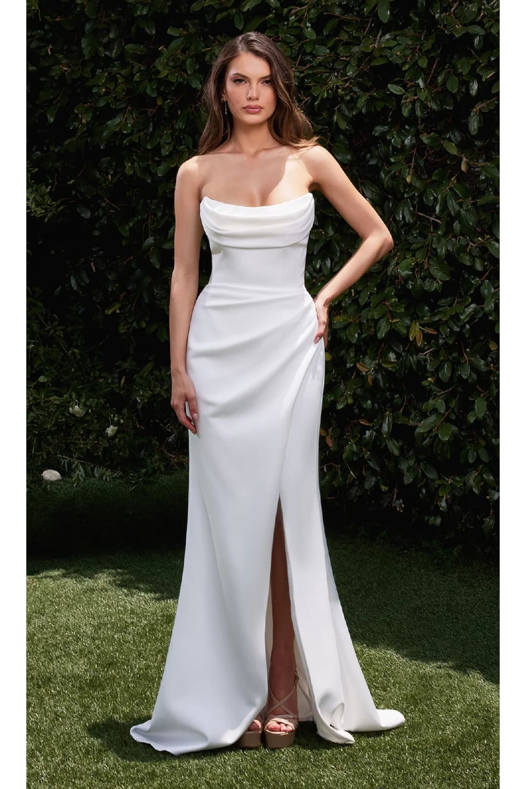 Ladivine White Wedding Dress Long Bridal Gown CD355W - Wedding Dress