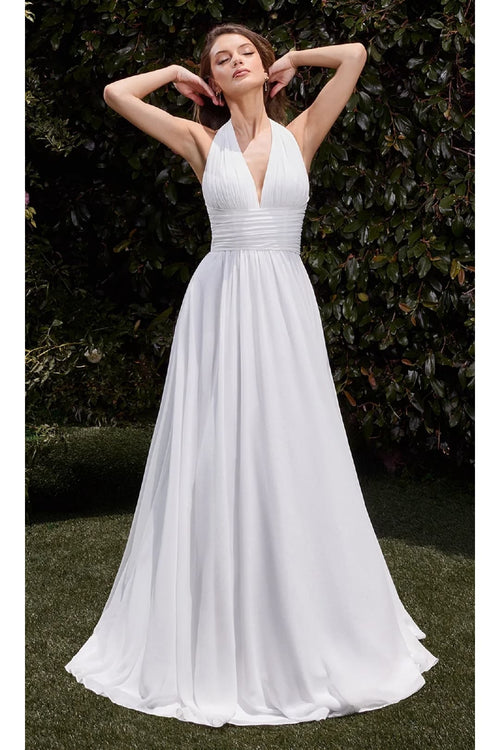 Ladivine White Wedding Dress Long Bridal Gown CD372W - Wedding Dress