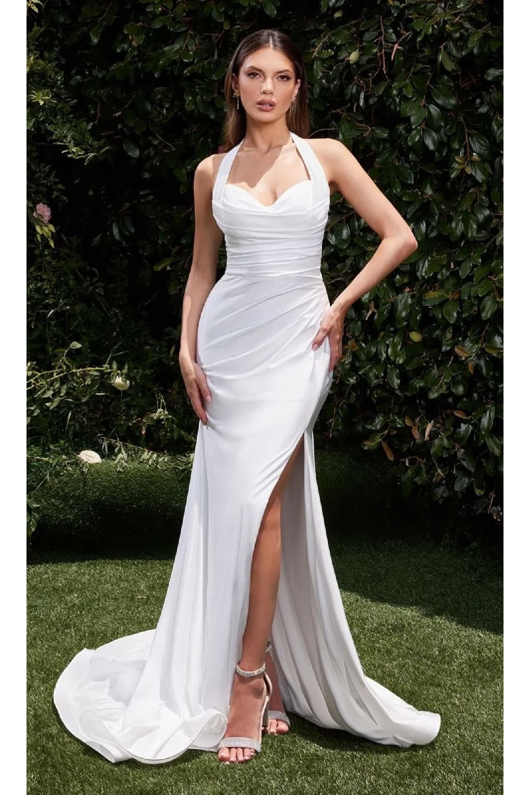 Ladivine White Wedding Dress Long Bridal Gown CD796W - White / 2 - Wedding Dress