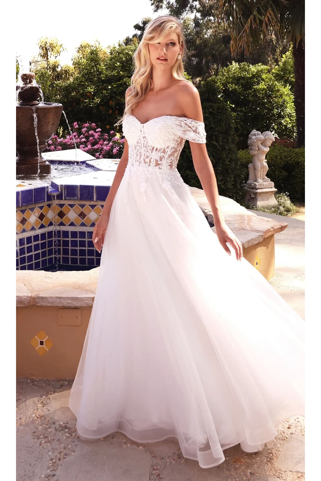 Ladivine White Wedding Dress Long Bridal Gown CD961W - White / 6 - Wedding Dress