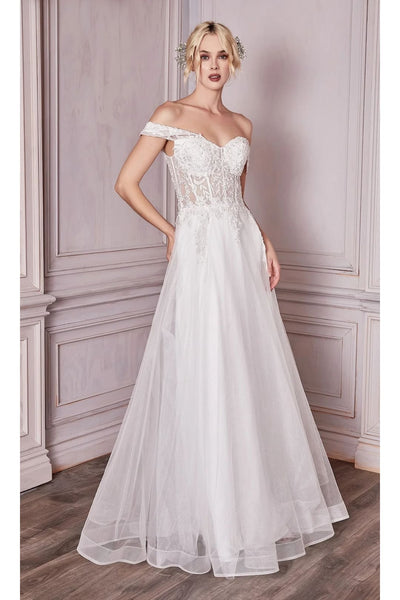 Ladivine White Wedding Dress Long Bridal Gown CD961W - Wedding Dress