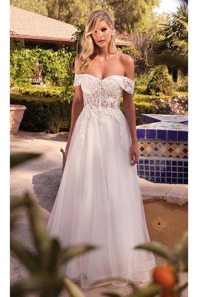 Ladivine White Wedding Dress Long Bridal Gown CD961W - Wedding Dress