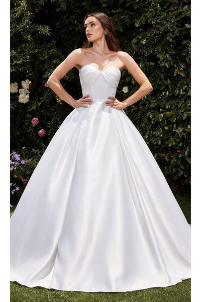 Ladivine White Wedding Dress Long Bridal Gown CDS512W - White / 4 - Wedding Dress