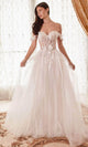 Ladivine WN308 - Floral Off-Shoulder Bridal Gown - Prom
