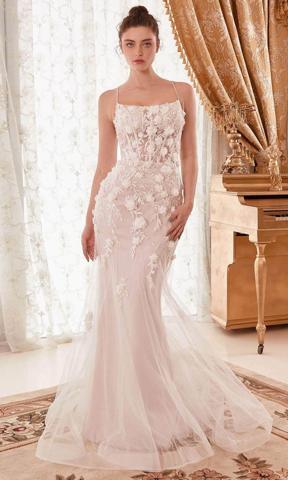 Ladivine WN310 - Sleeveless Straight-Across Bridal Gown - Prom