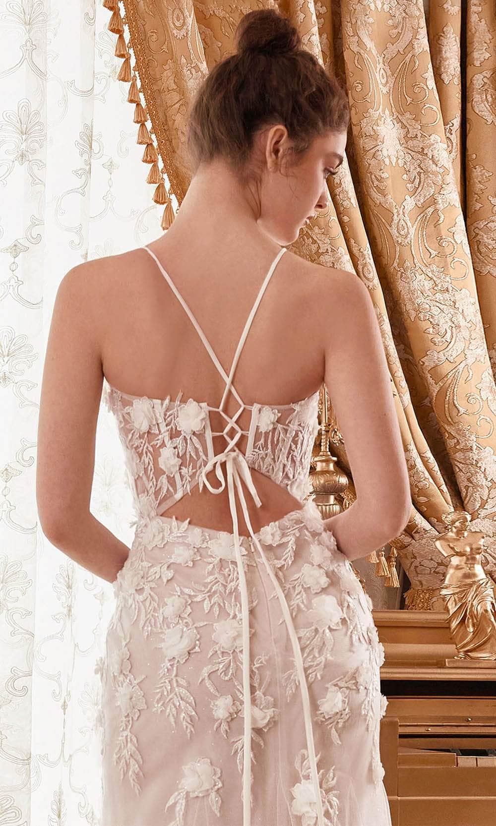 Ladivine WN310 - Sleeveless Straight-Across Bridal Gown - Prom