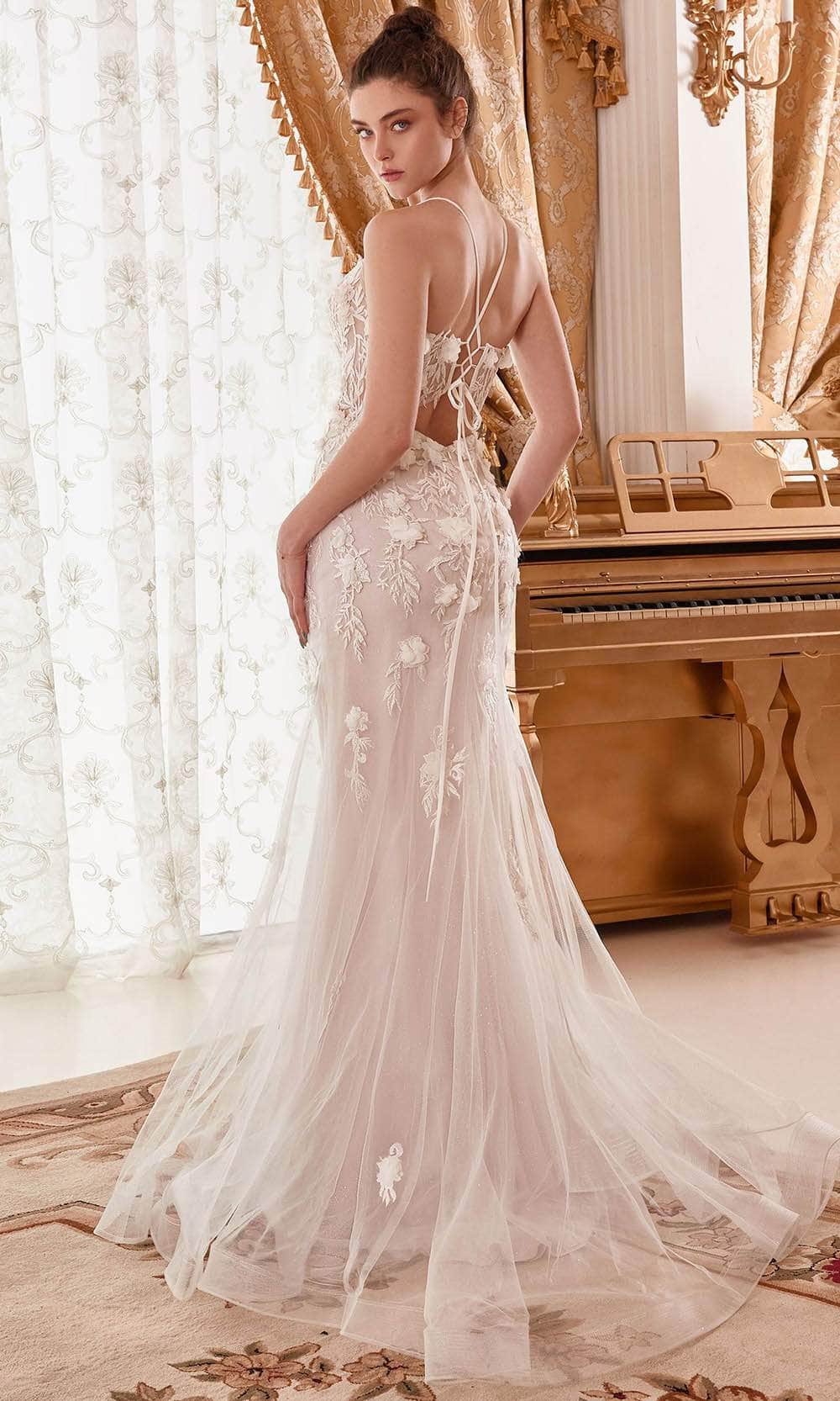 Ladivine WN310 - Sleeveless Straight-Across Bridal Gown - Prom
