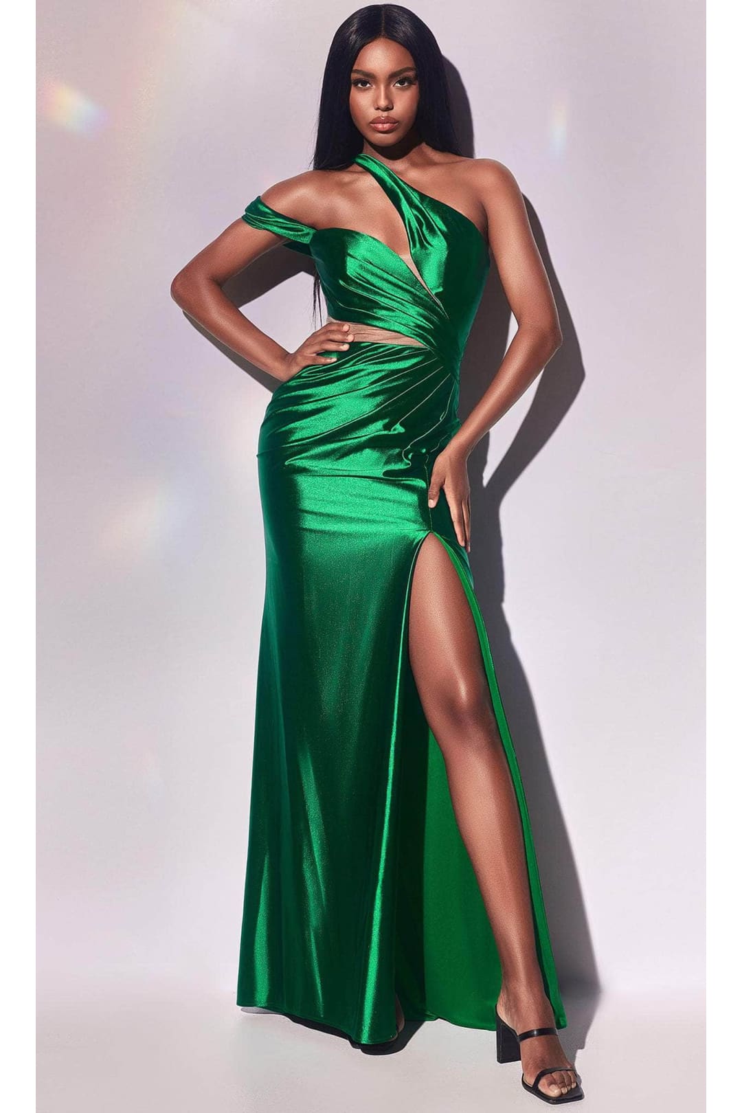 Ladivine Y025 - Asymmetric Off-Shoulder Prom Dress - Prom