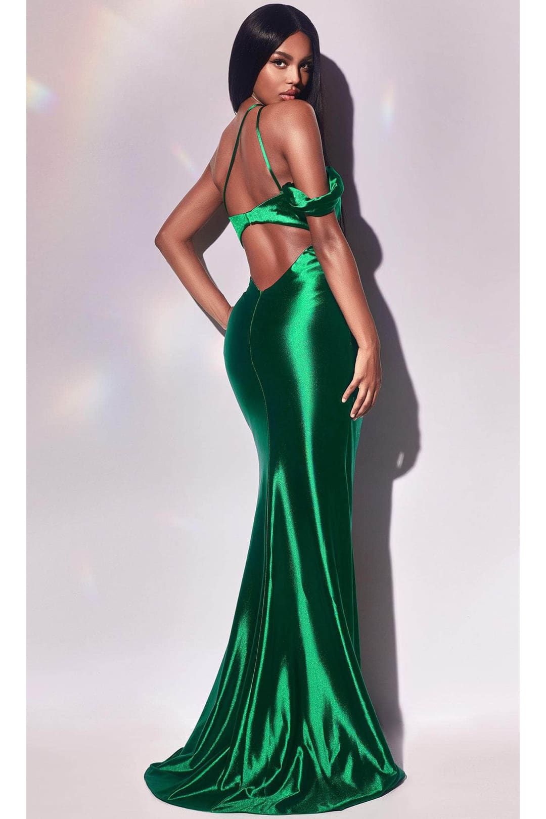Ladivine Y025 - Asymmetric Off-Shoulder Prom Dress - Prom