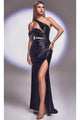 Ladivine Y025 - Asymmetric Off-Shoulder Prom Dress - Prom