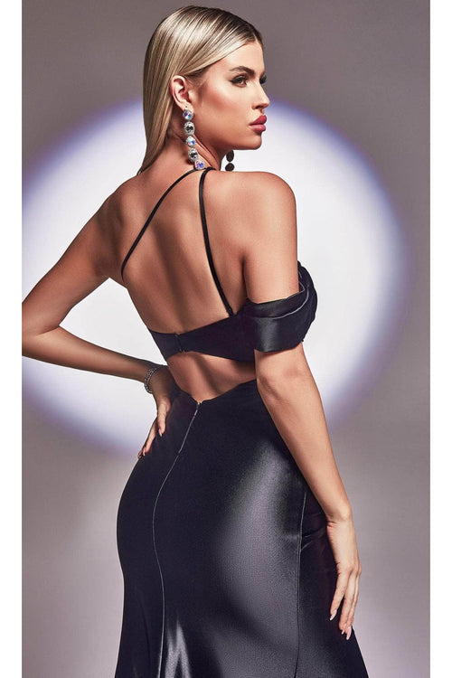 Ladivine Y025 - Asymmetric Off-Shoulder Prom Dress - Prom