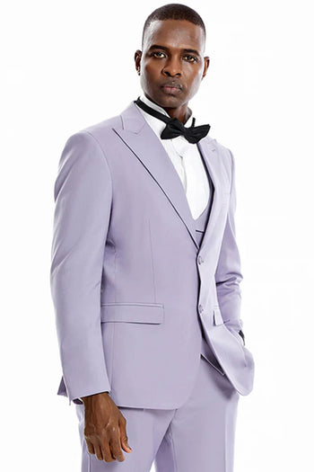Lavender Groomsmen Suit for Men & Boys - Perfect for Weddings + Free Tie - Lavender / 34Short - Suits