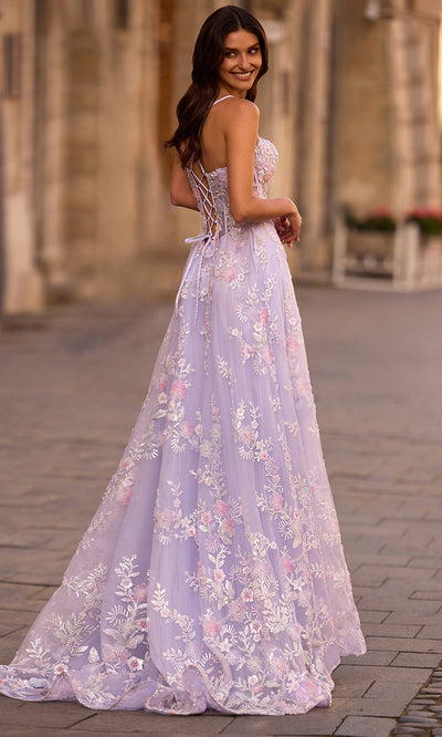 La Femme 32695 Illusion Corset Bodice A-Line Prom Gown