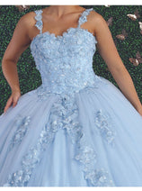 Laya K LK159 Sleeveless Glitter Floral Ball Quinceanera Gown